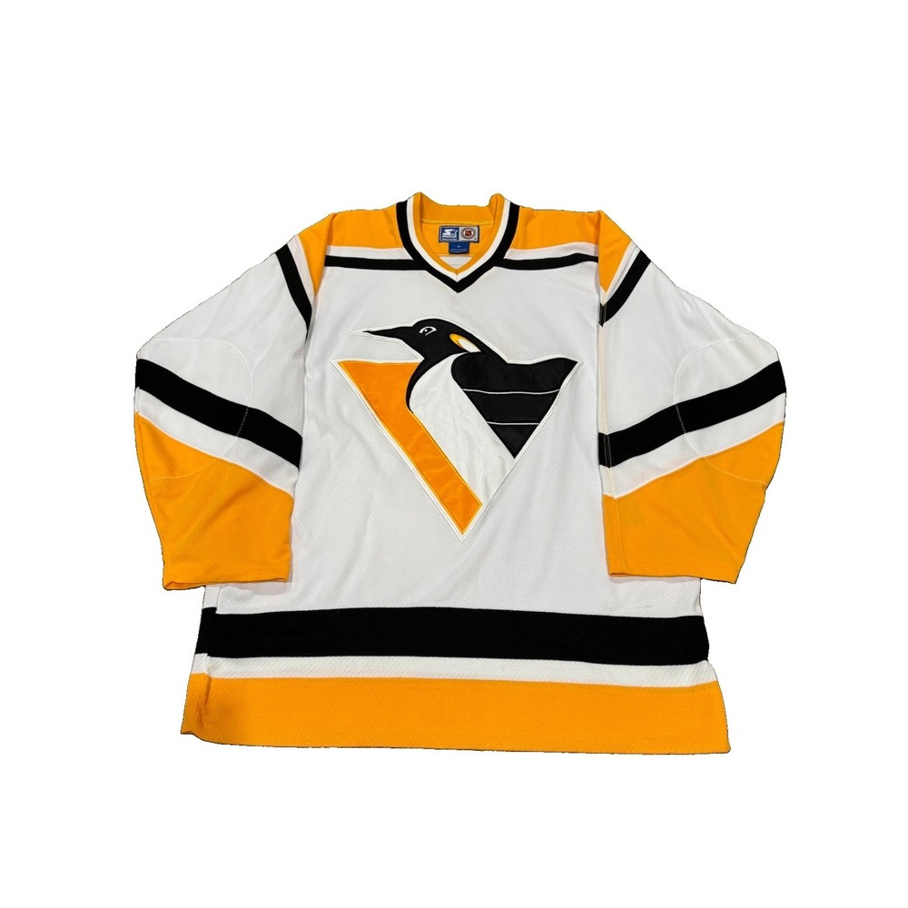 Vintage 90s Pittsburgh Penguins Starter NHL Jersey Robo Penguin White Adult Sz M